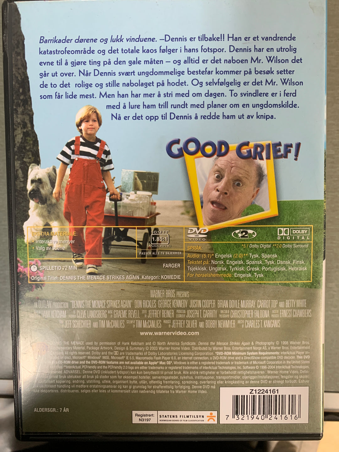 Dennis slår til igjen (1998). DVD.