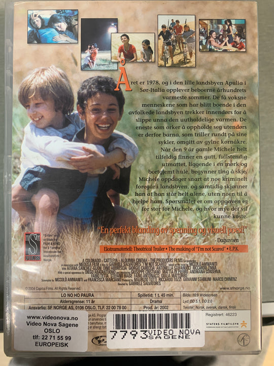 Jeg er ikke redd (2003). DVD.