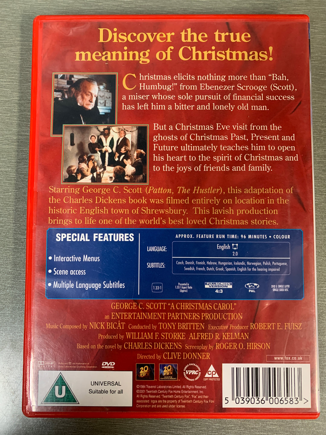 A Christmas Carol. DVD.