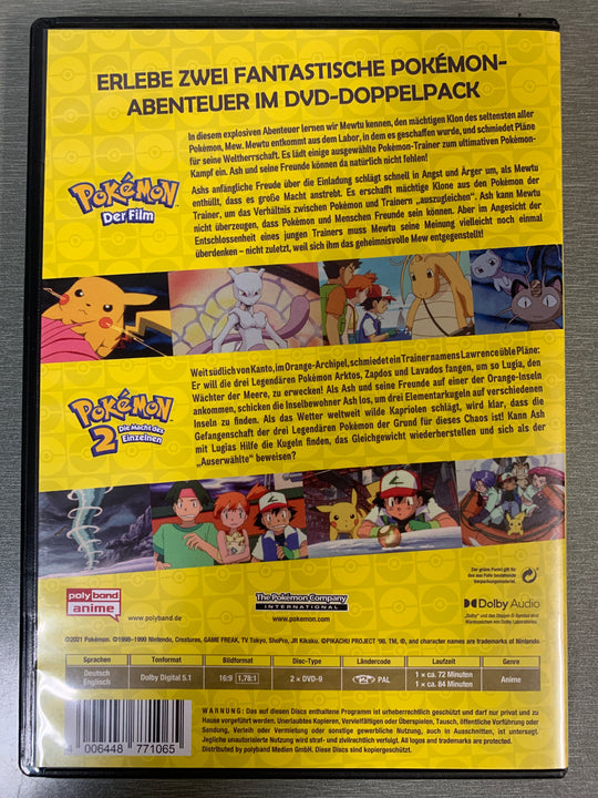Pokémon - Der Film / Pokémon 2 - Die Macht des Einzelnen. 1998/1999. DVD.