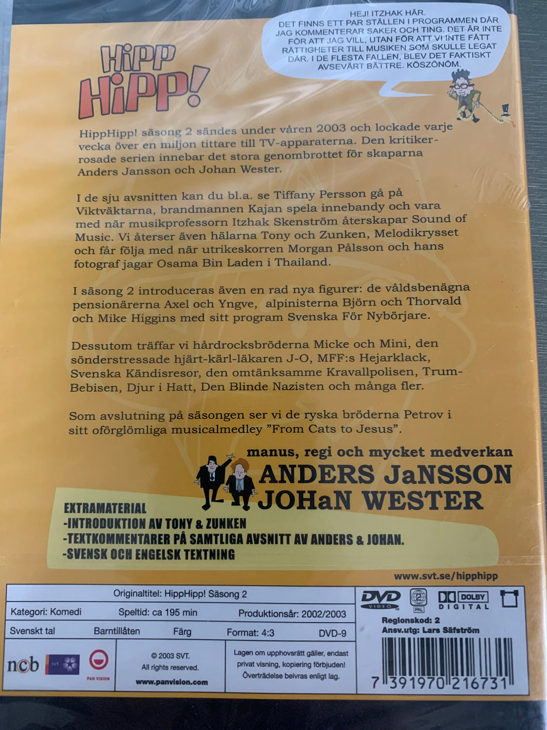 Hipp Hipp! - Hela Säsong 2. DVD. Ny i plast!