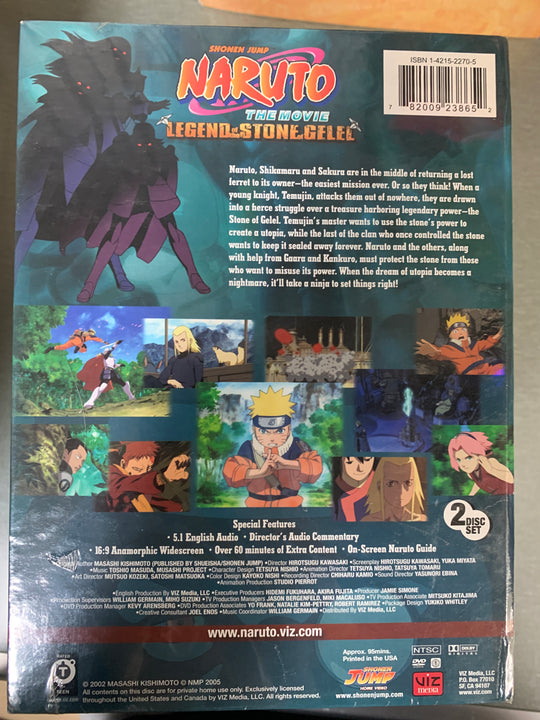 Naruto The Movie: Legend of the Stone of Gelel. DVD. Ny i plast!