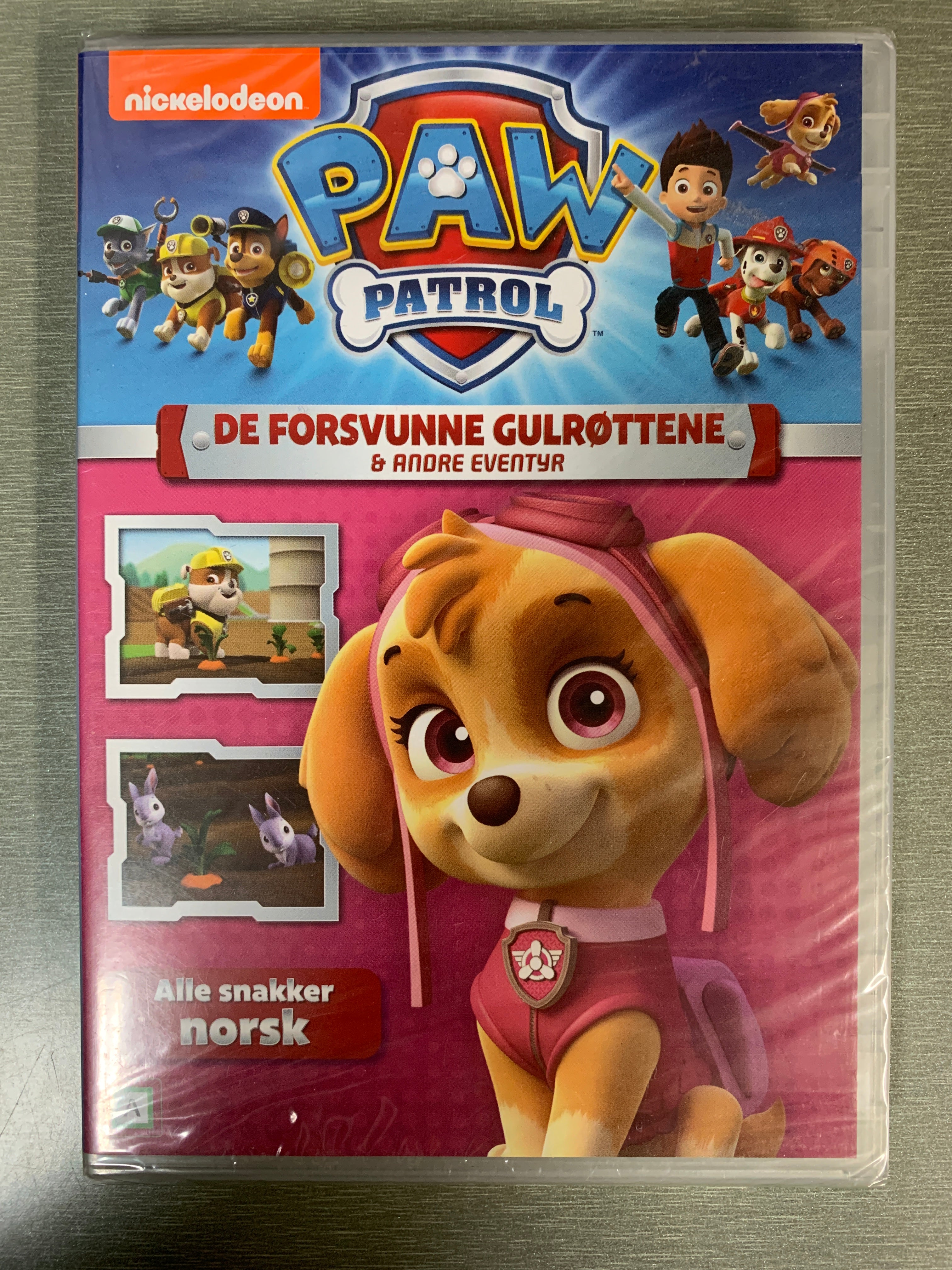 Paw Patrol: De forsvunne gulrøttene & andre eventyr. 2016. DVD. Ny i plast!
