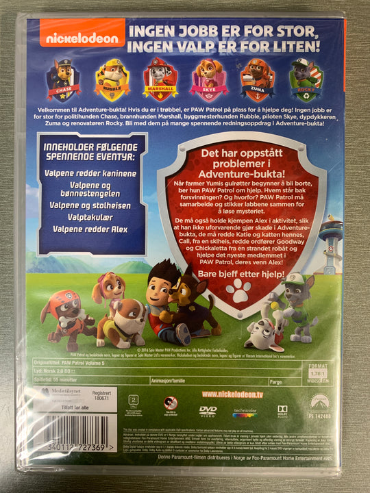 Paw Patrol: De forsvunne gulrøttene & andre eventyr. 2016. DVD. Ny i plast!