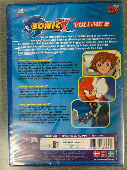 Sonic X: Volume 2. 2004. DVD. Ny i plast!