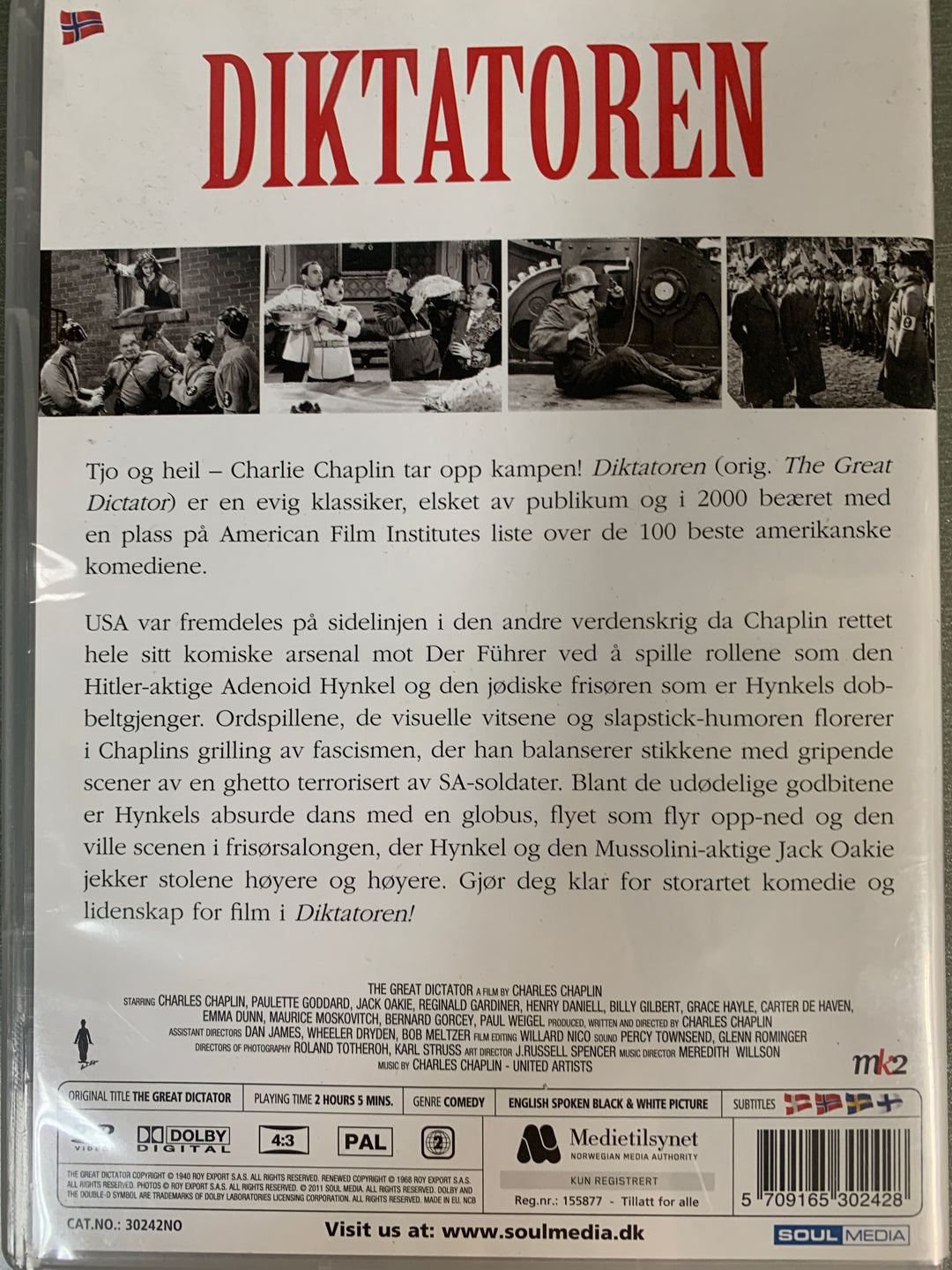 Diktatoren (The Great Dictator). 1940. DVD.