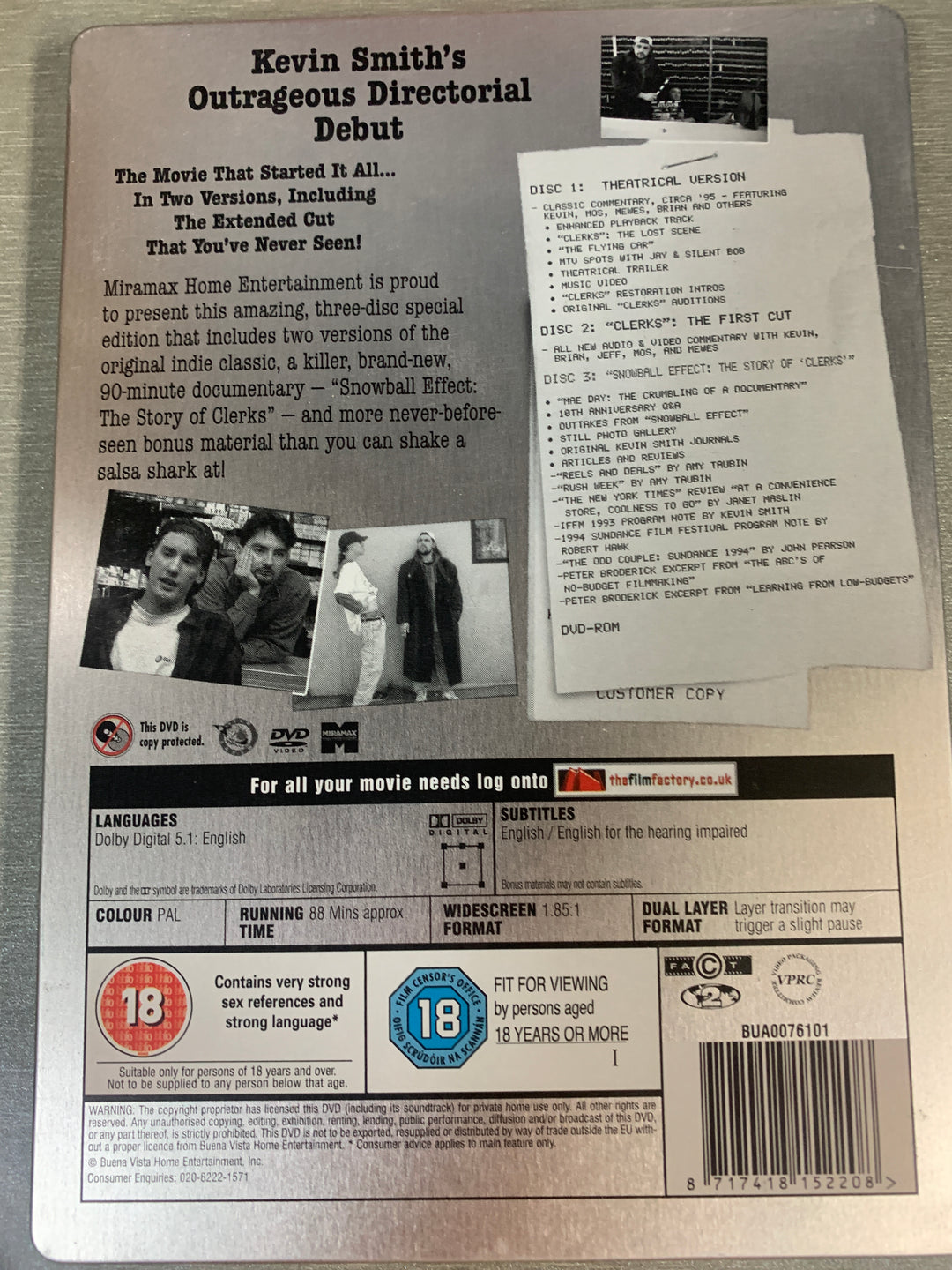 Clerks. 1994. 3-Disc Collector's Edition. DVD.