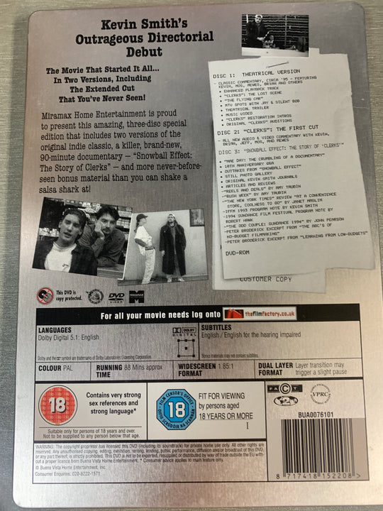 Clerks. 1994. 3-Disc Collector's Edition. DVD.