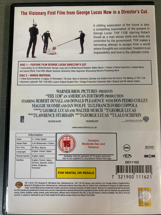 THX 1138: The George Lucas Director's Cut. DVD.