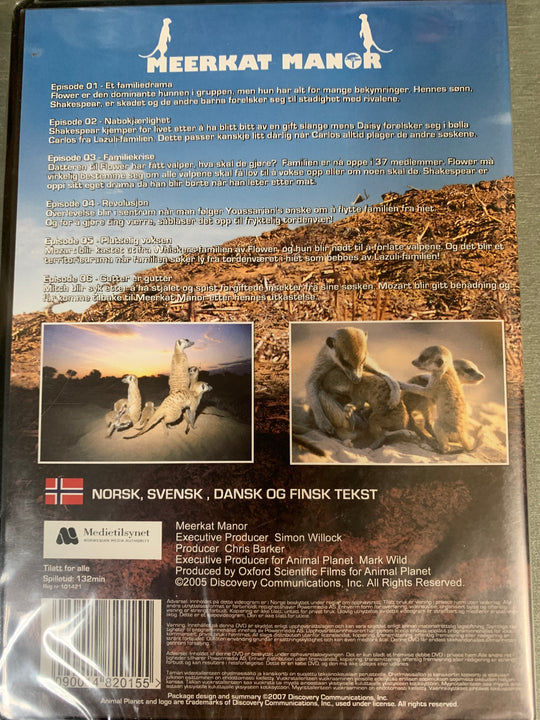 Meerkat Manor – Sesong 1, Episode 1–6. DVD.