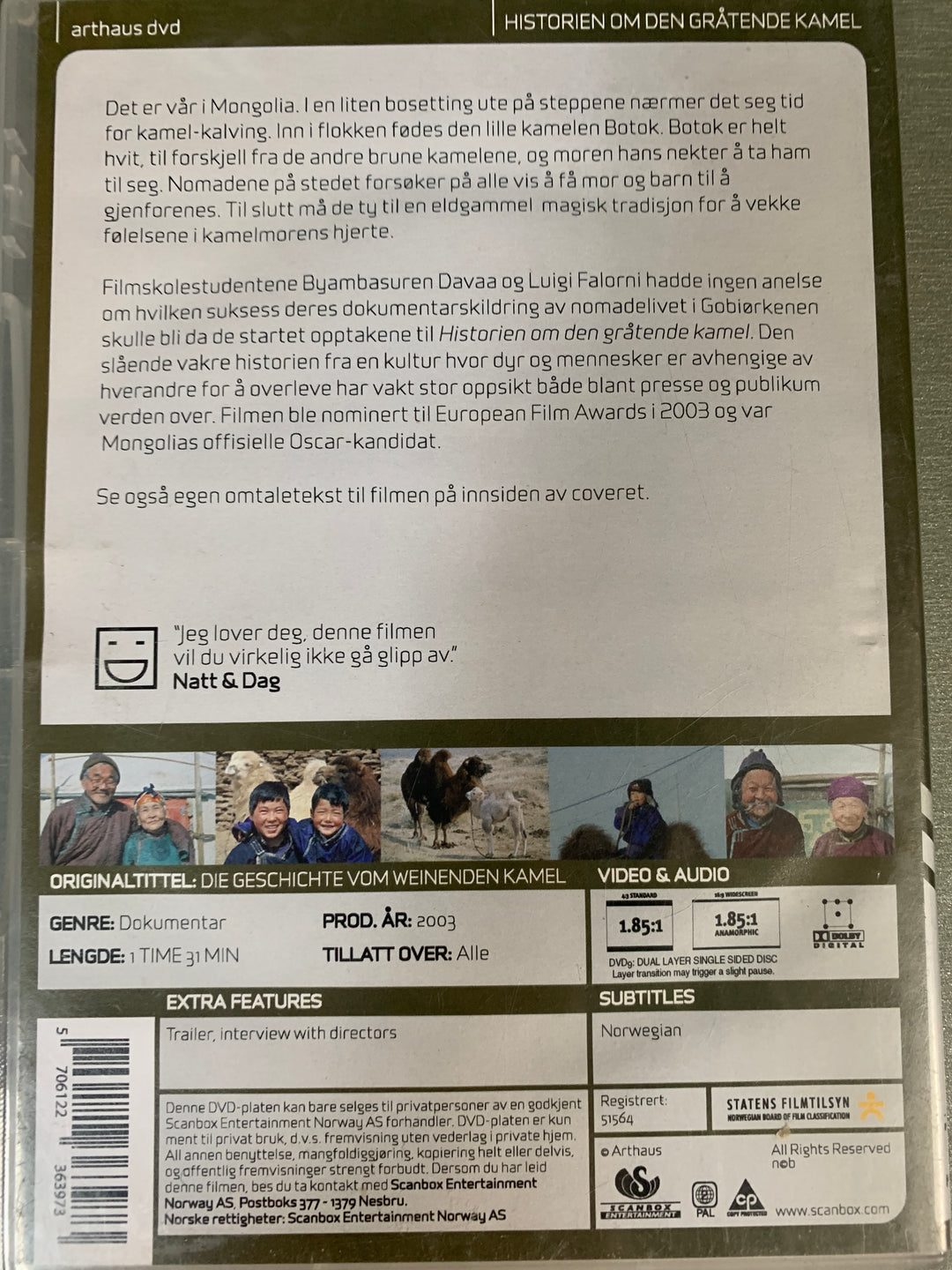 Historien om den gråtende kamel. DVD.