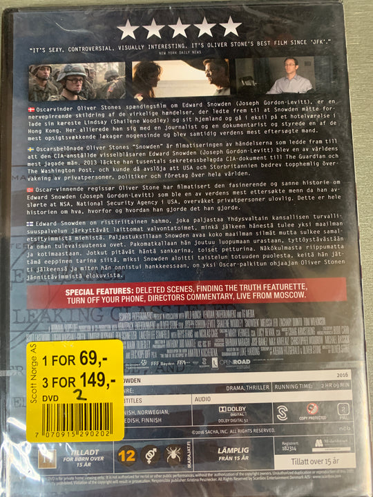 Snowden. DVD.