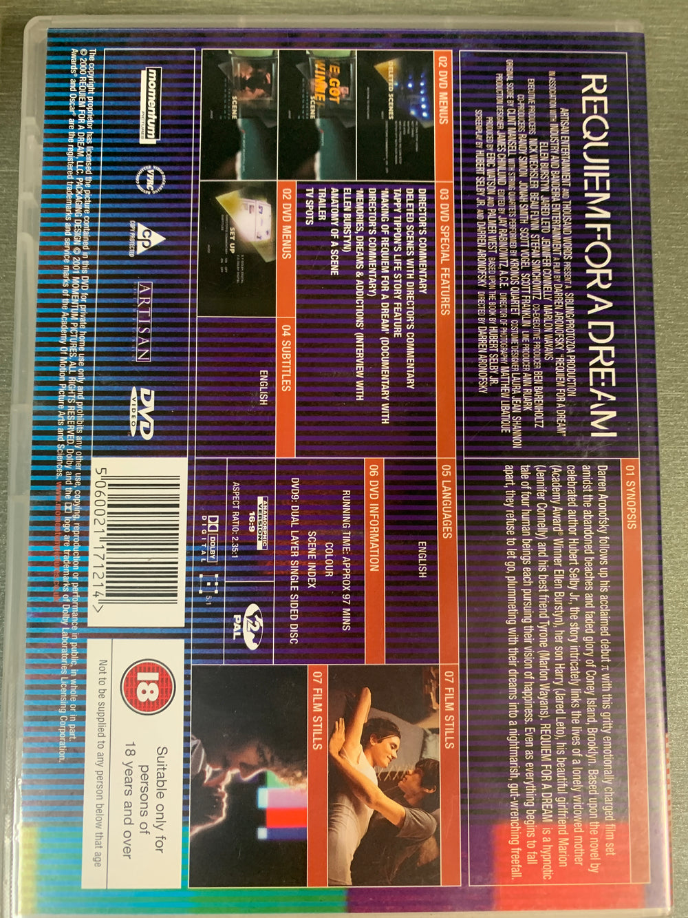 Requiem for a Dream. DVD.
