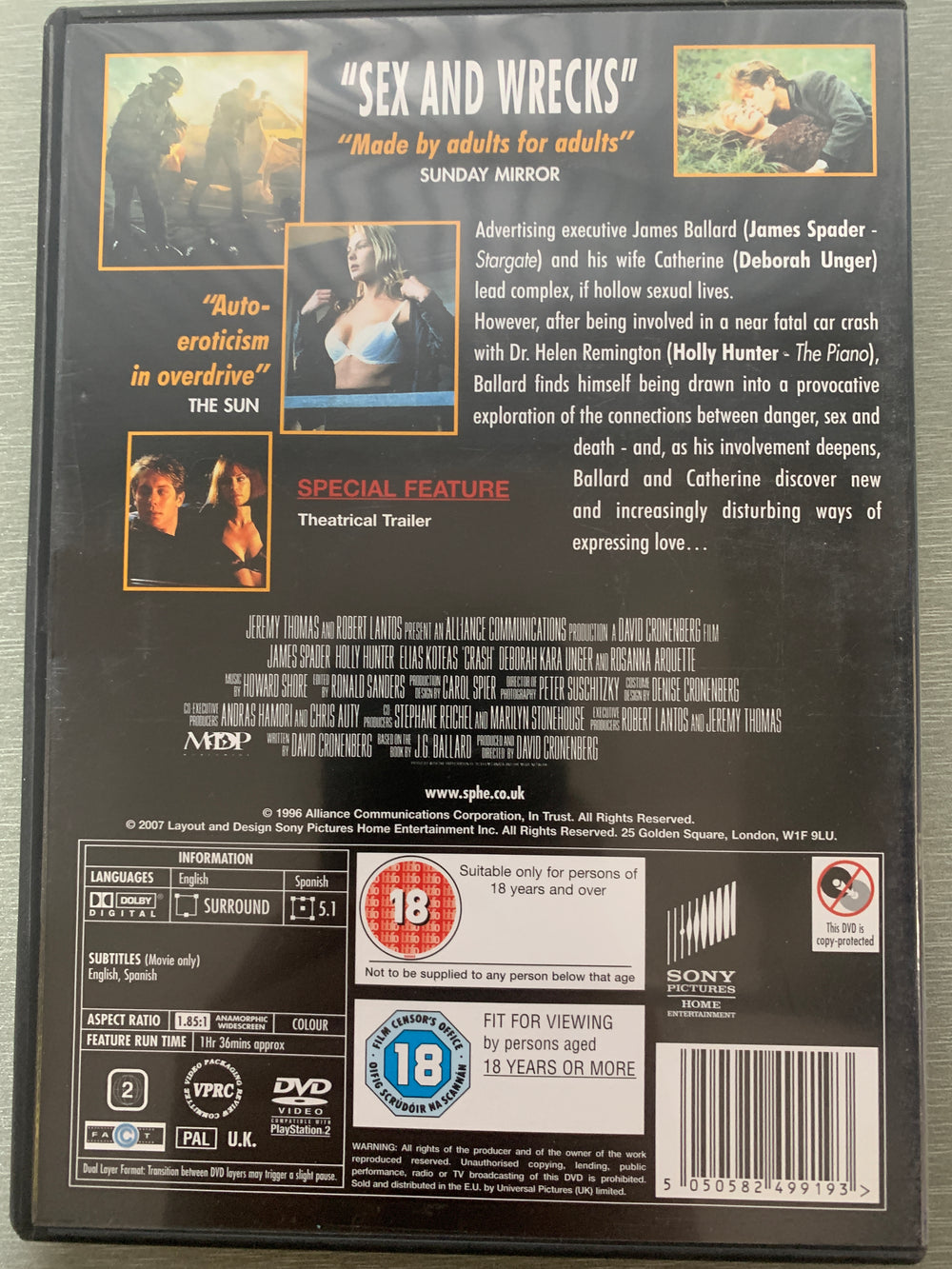 Crash. 1996. DVD.