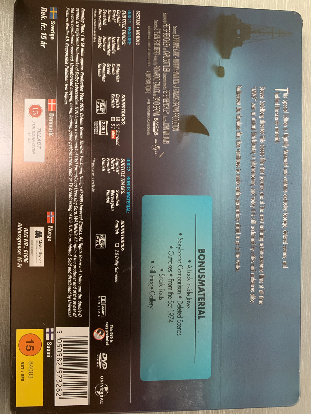 Jaws – Collector's Edition. 1975. 2-DVD steelbox.