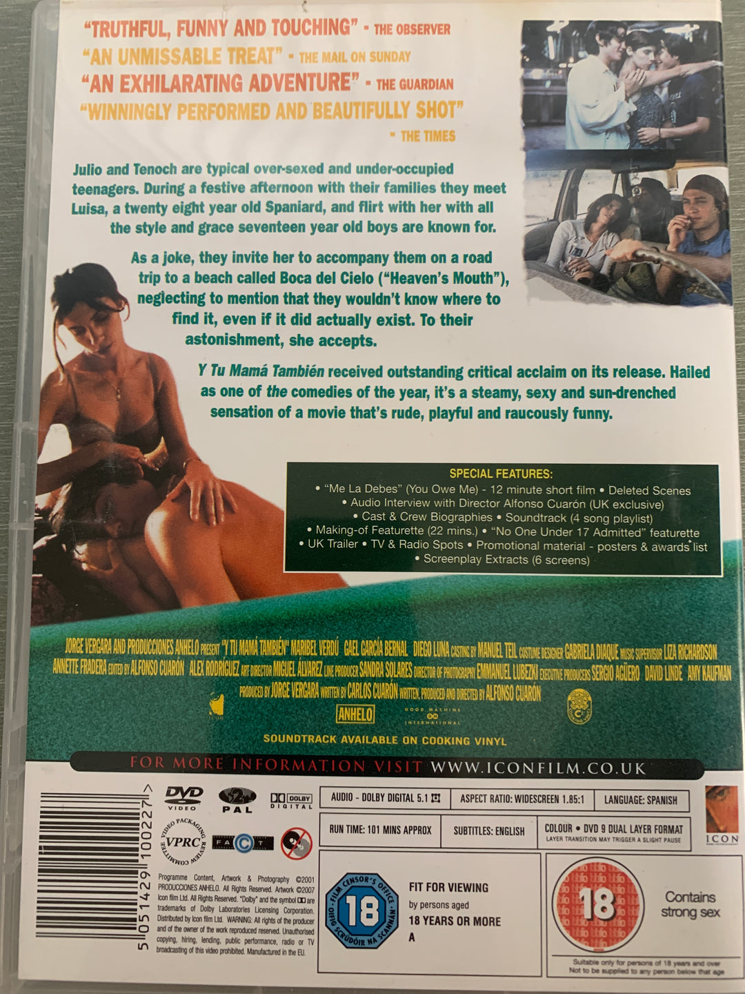 Y Tu Mamá También (And Your Mother Too). 2001. DVD.