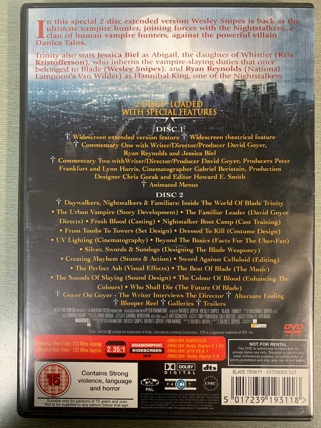 Blade: Trinity – Extended Version. 2004. DVD.