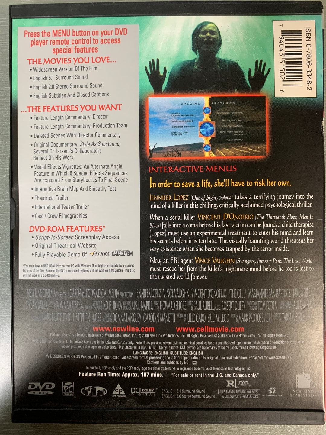 The Cell. 2000. DVD.