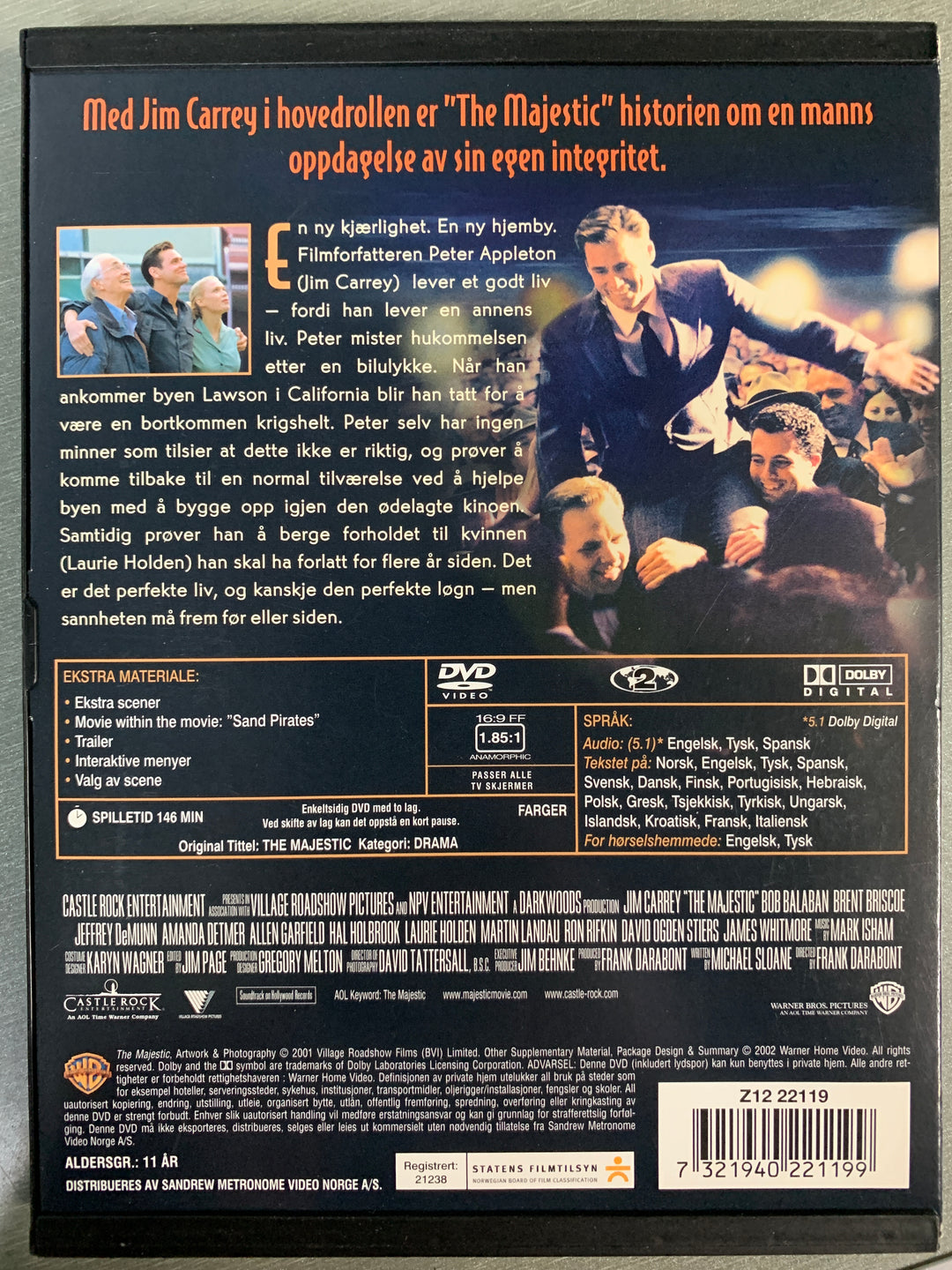 The Majestic. 2001. DVD.