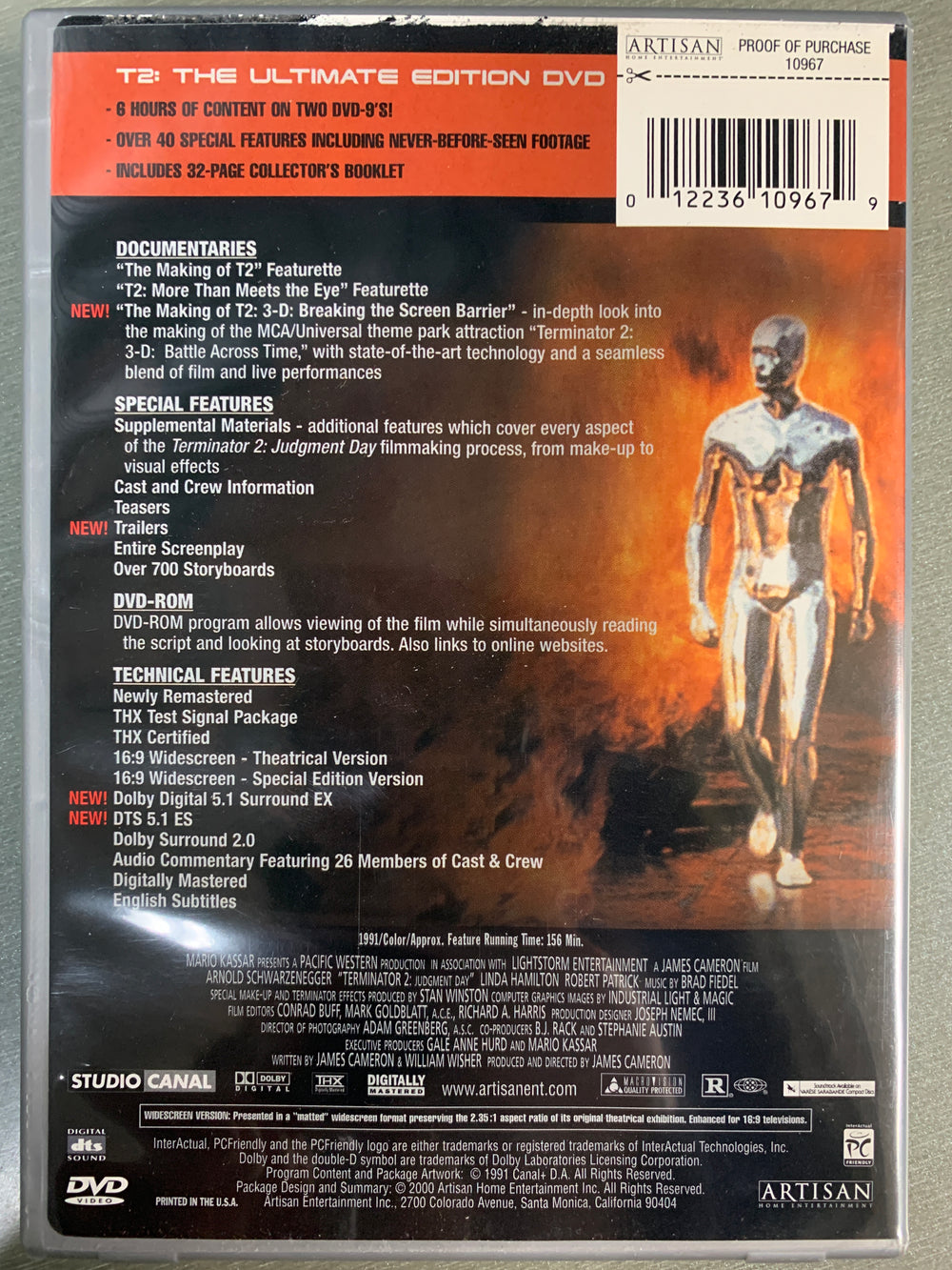 Terminator 2: Judgment Day – Ultimate Edition. DVD.
