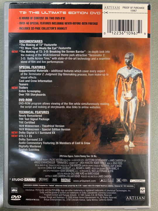 Terminator 2: Judgment Day – Ultimate Edition. DVD.