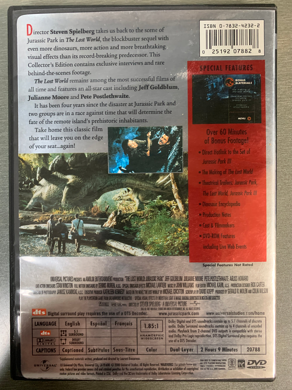 The Lost World: Jurassic Park (1997). DVD.