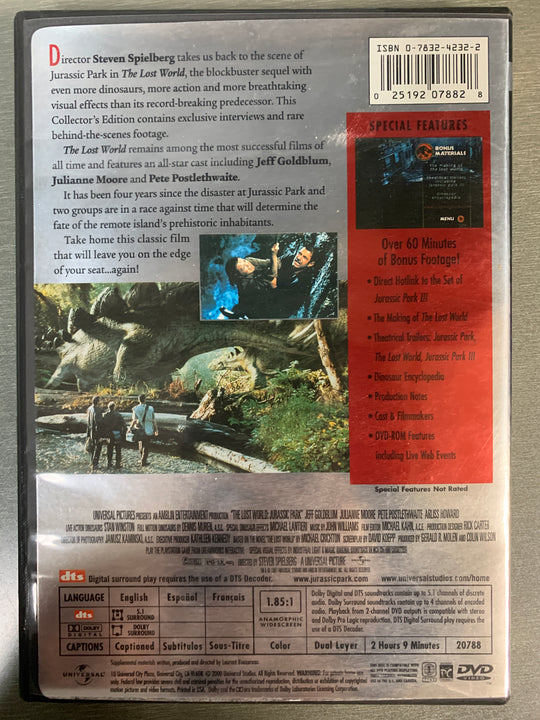 The Lost World: Jurassic Park (1997). DVD.