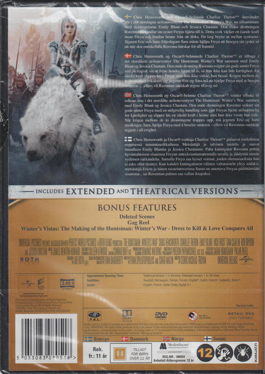 The Huntsman: Winter's War. 2016. DVD. Ny i plast!