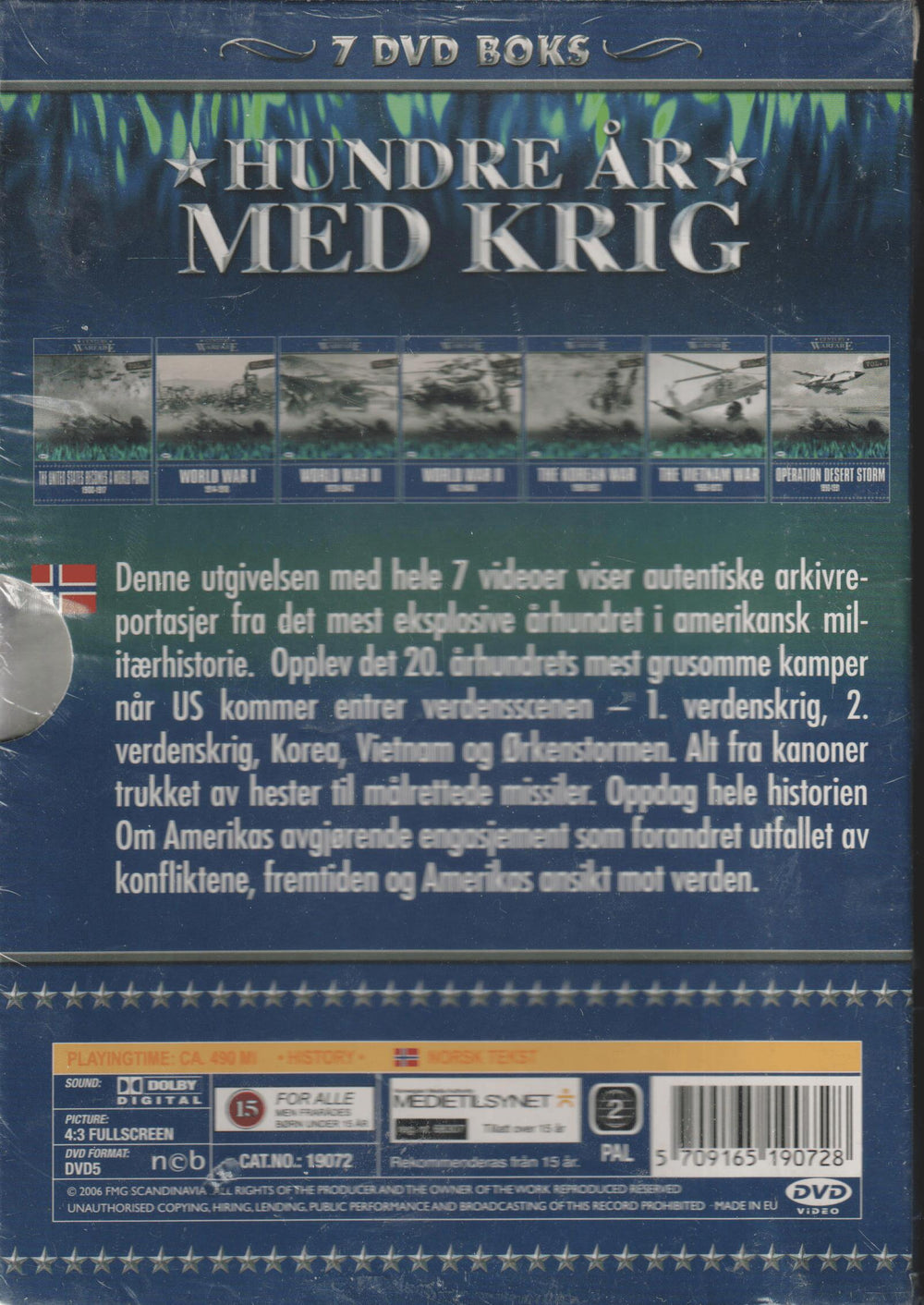 Hundre År Med Krig (7 DVD Boks). 2008. DVD samleboks. Ny i plast!
