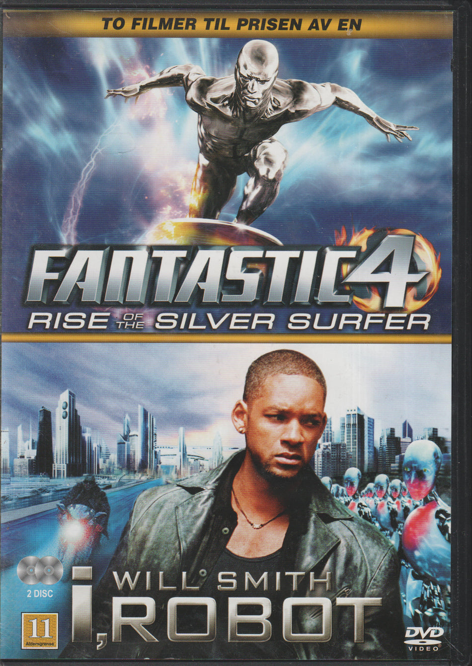 Fantastic Four: Rise of the Silver Surfer / I, Robot. 2007 / 2004. DVD.