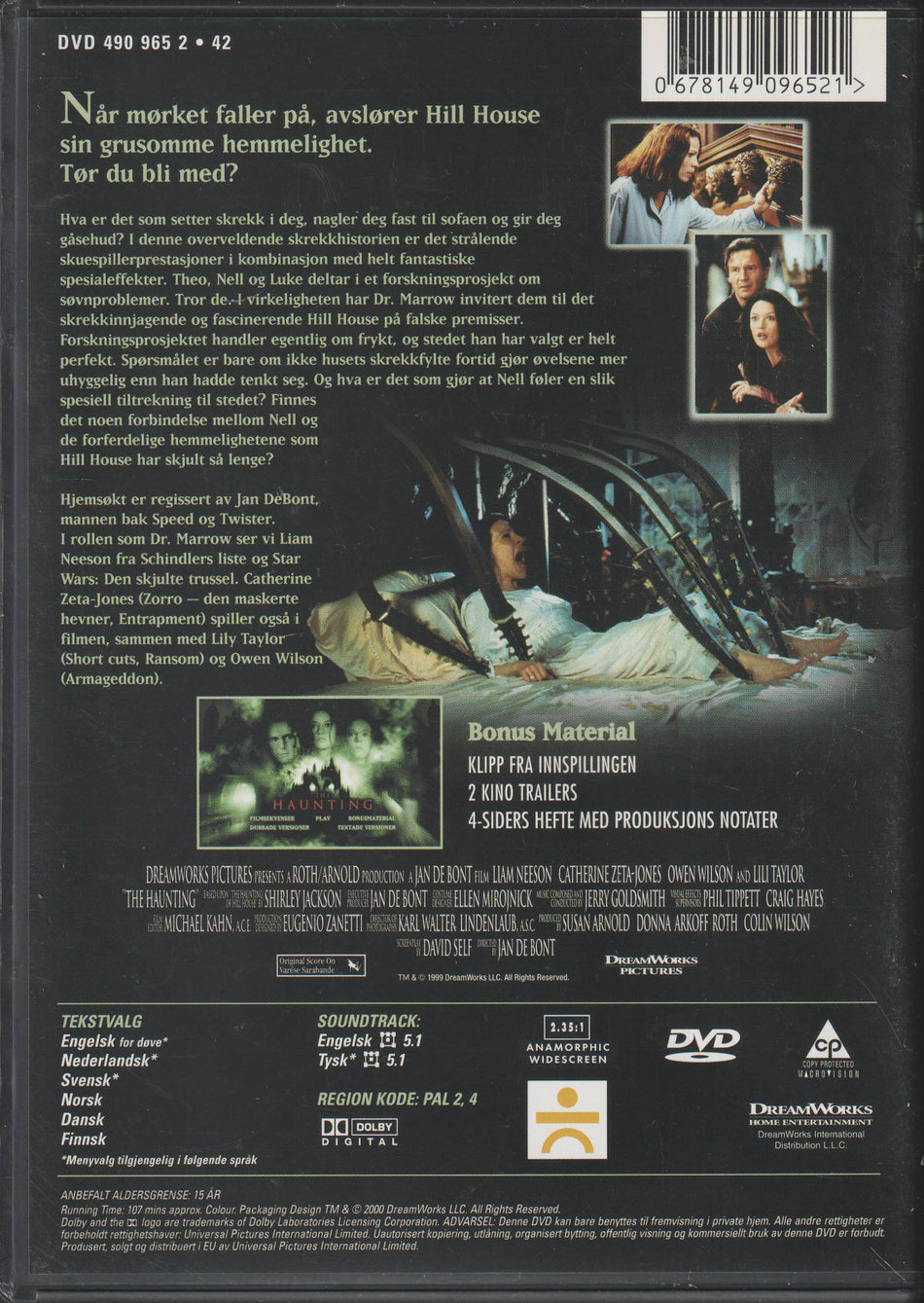 The Haunting. 1999. DVD.
