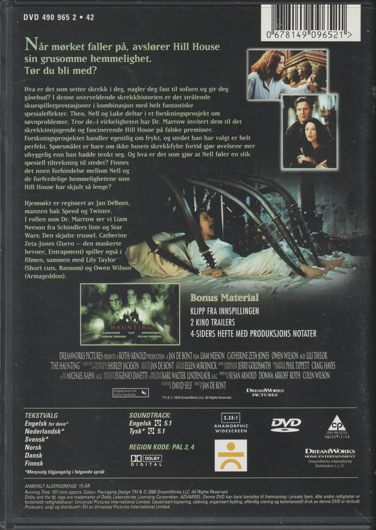The Haunting. 1999. DVD.
