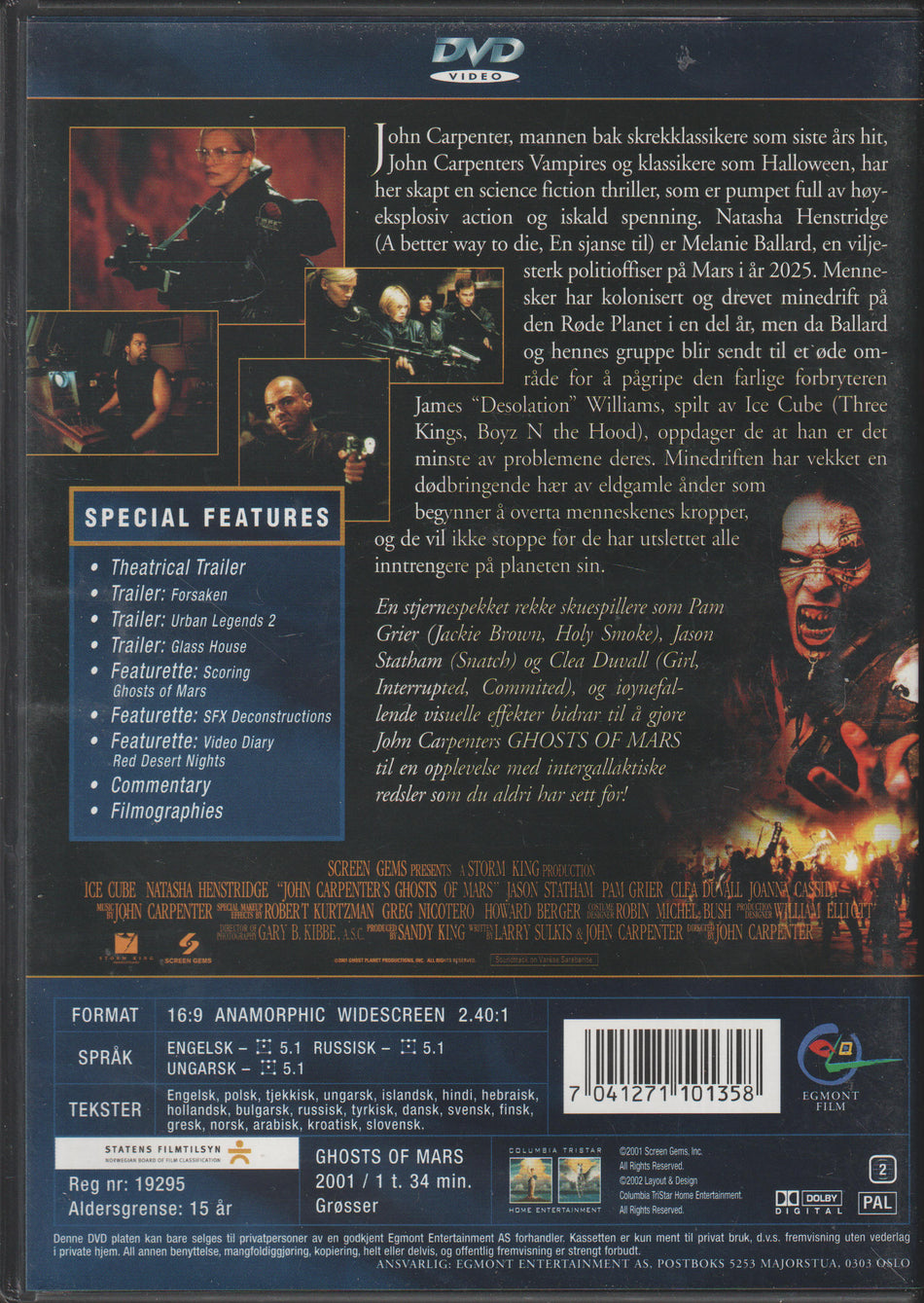 Ghosts of Mars. 2001. DVD.