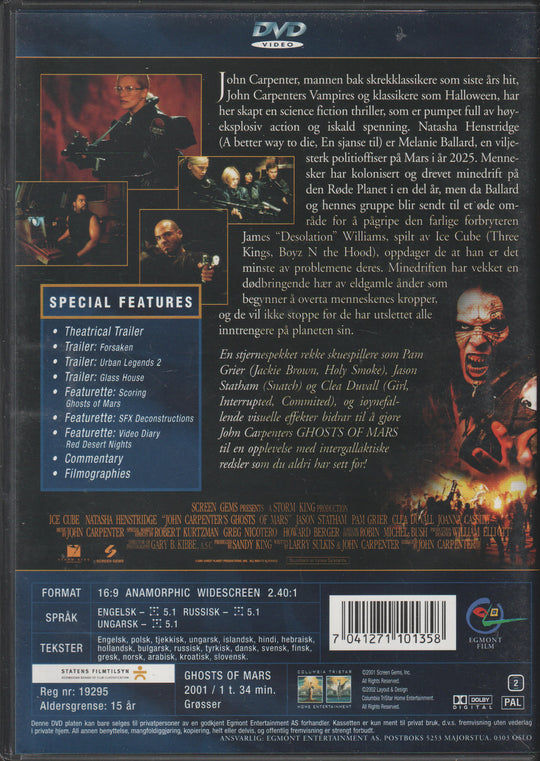 Ghosts of Mars. 2001. DVD.