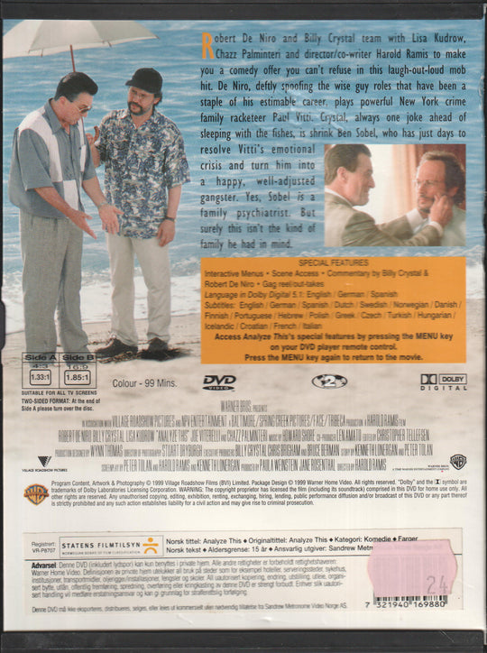 Analyze This. 1999. DVD.
