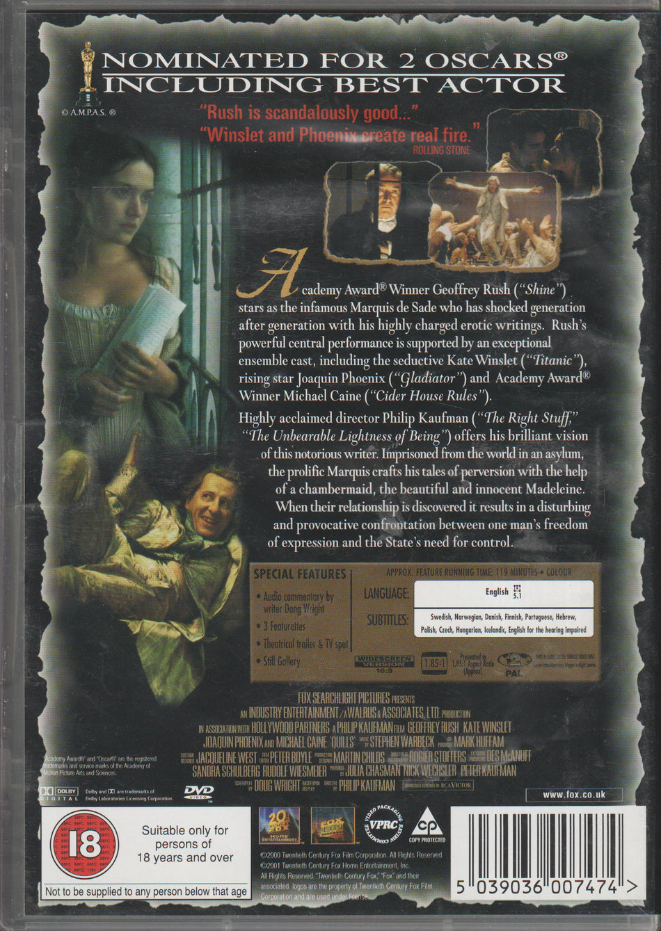 Quills. 2000. DVD.