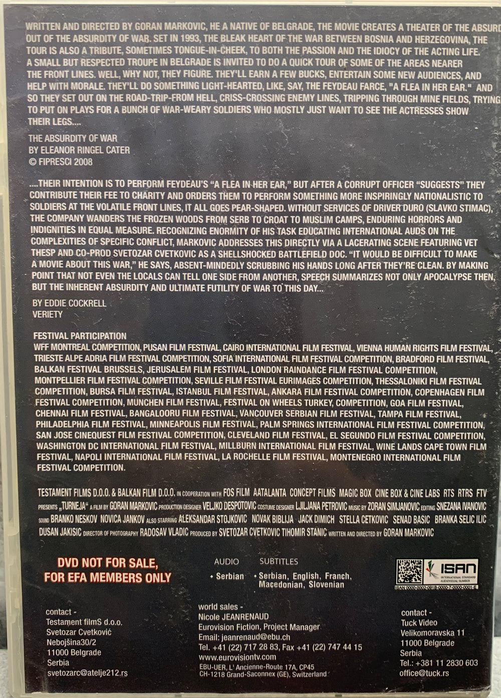 Turnéen (Turneja / The Tour). 2008. DVD.
