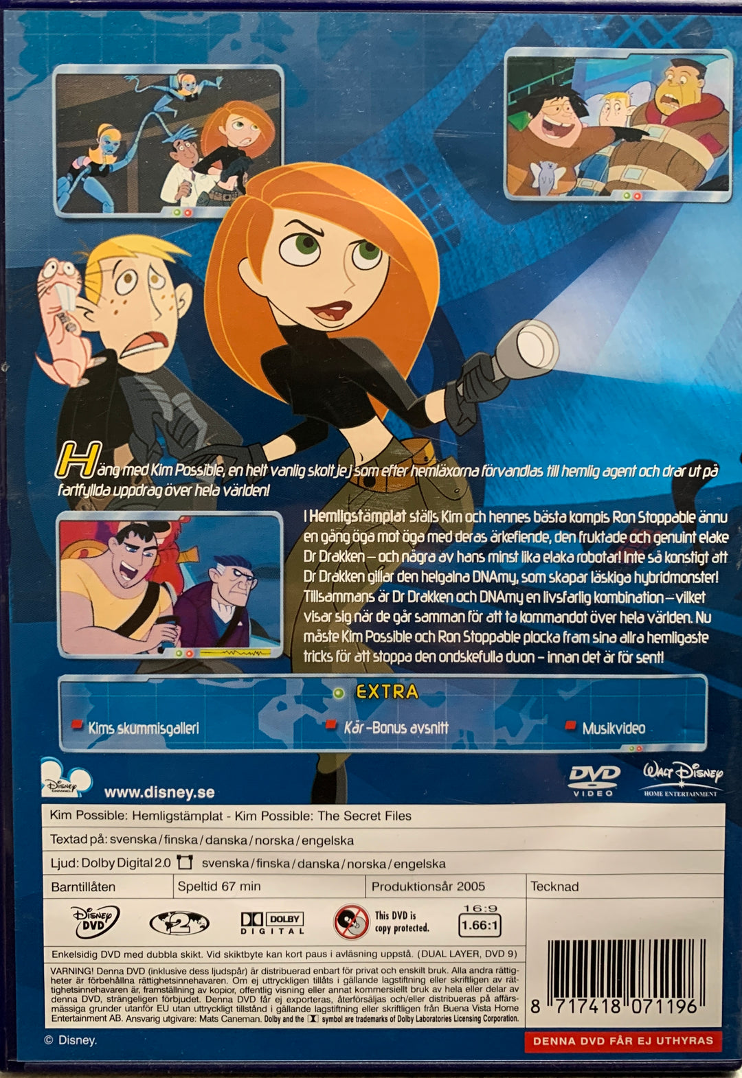 Kim Possible – Hemligstämplat. DVD.