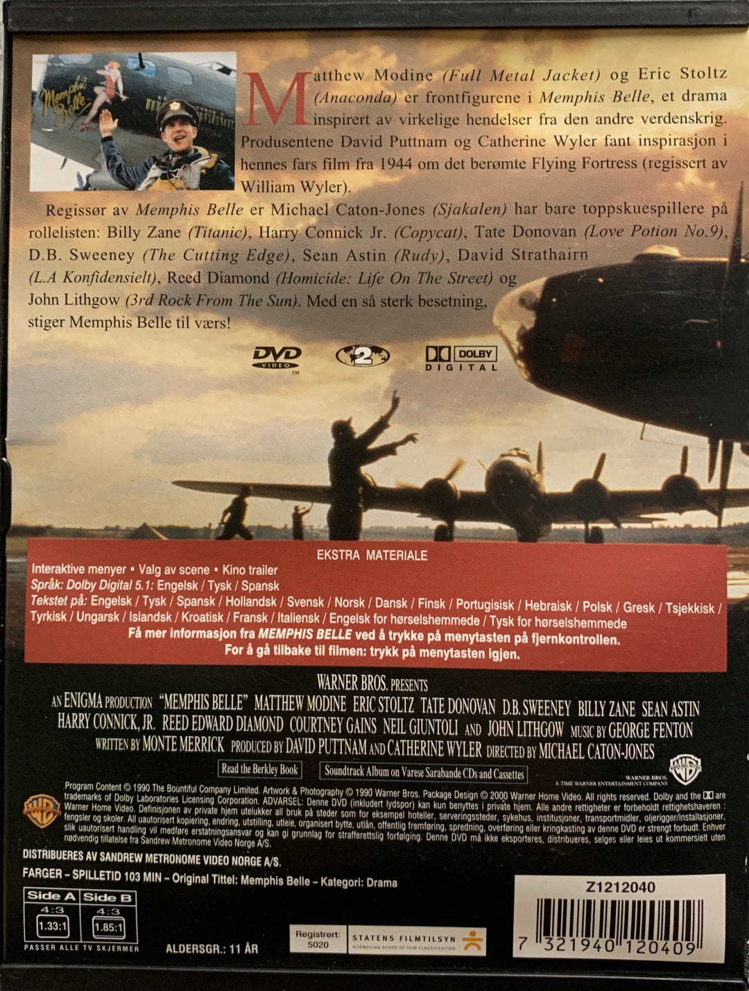 Memphis Belle. 1990. DVD.
