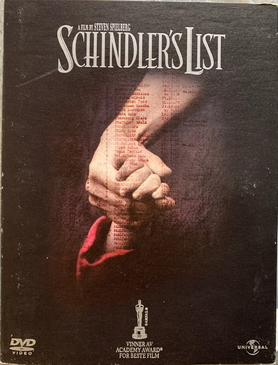Schindlers liste. 1993. DVD.