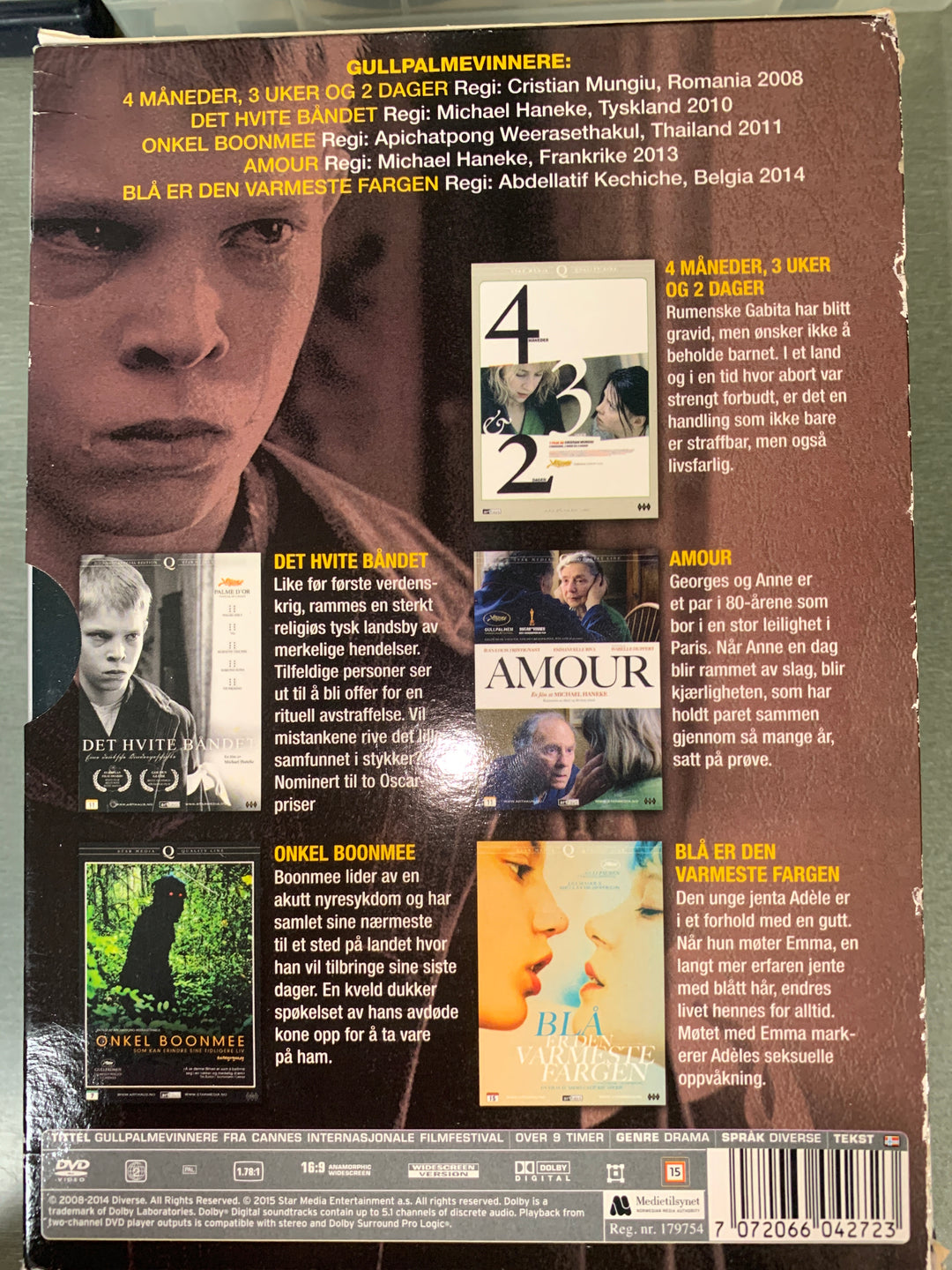 Gullpalmevinnere: Cannes filmfestival (Box).DVD.