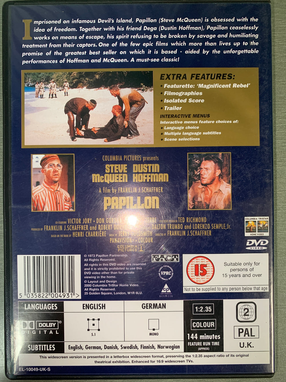 Papillon. 1973. DVD.