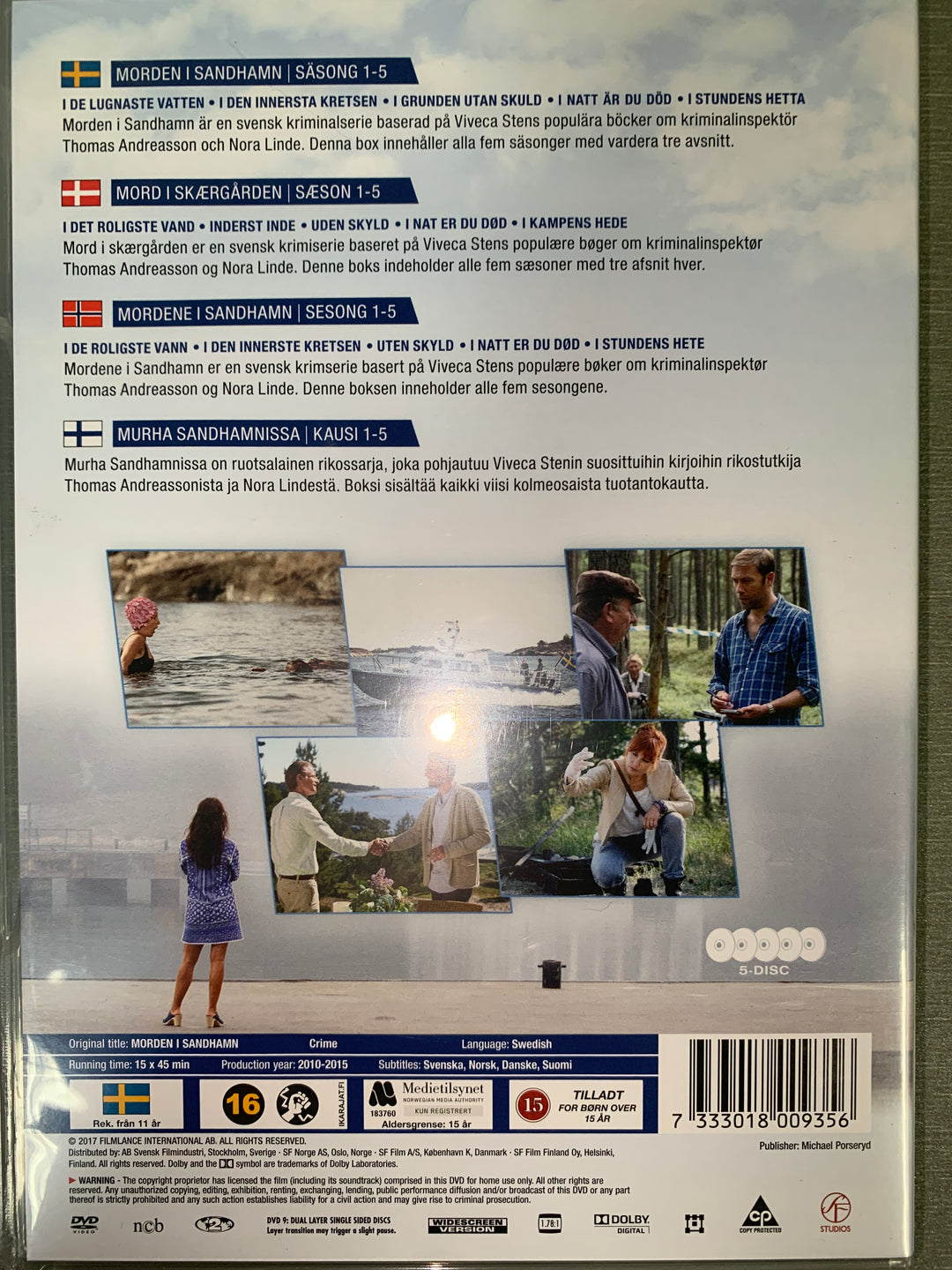 Morden i Sandhamn, Season 1-5. 2010. DVD.