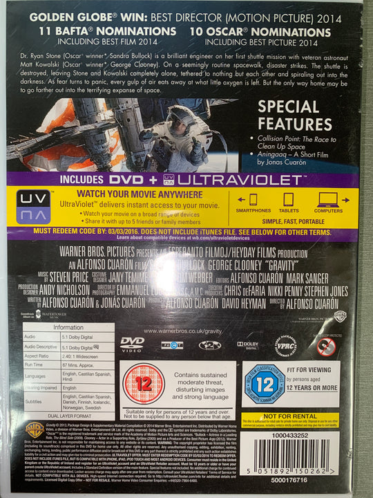 Gravity. 2013. DVD.