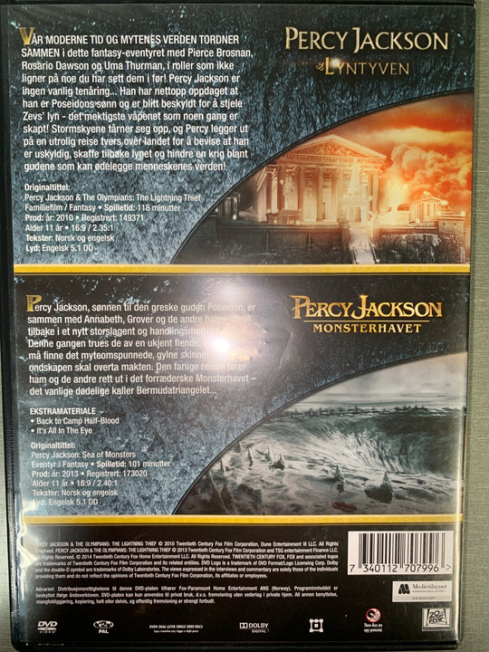 Percy Jackson: Lyntyven & Monsterhavet. 2010/2013. DVD.