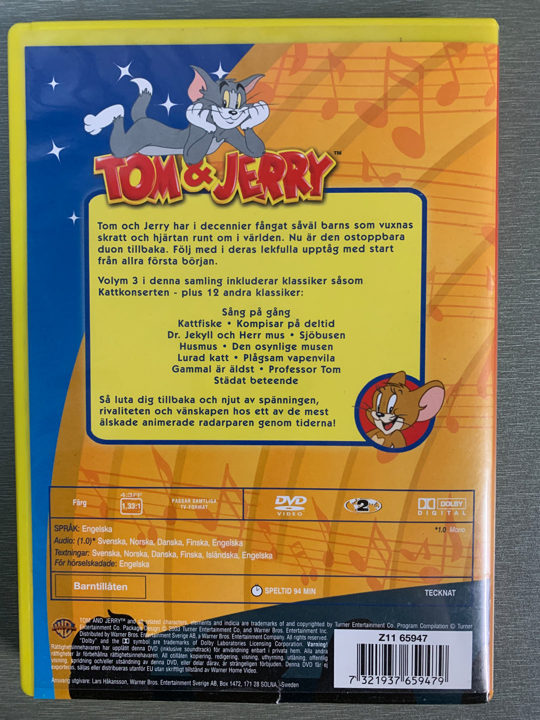 Tom & Jerry: Den klassiska samlingen – Volym 3. DVD.
