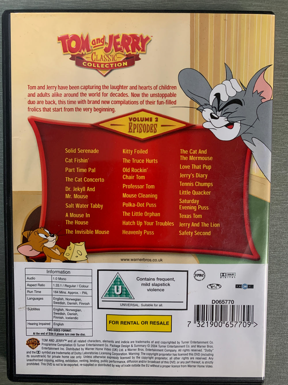Tom and Jerry Classic Collection – Volume 2. DVD.