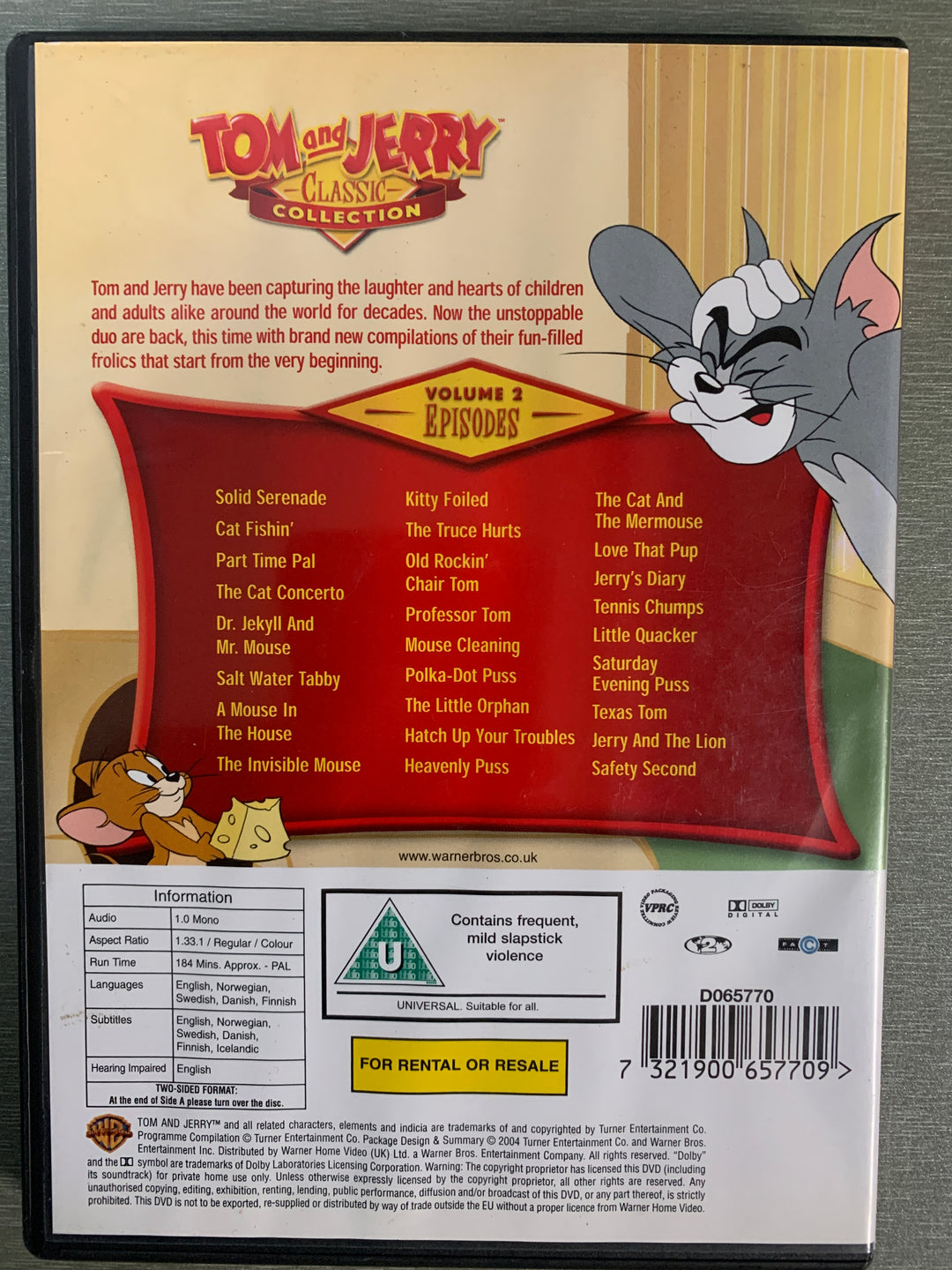Tom and Jerry Classic Collection – Volume 2. DVD.