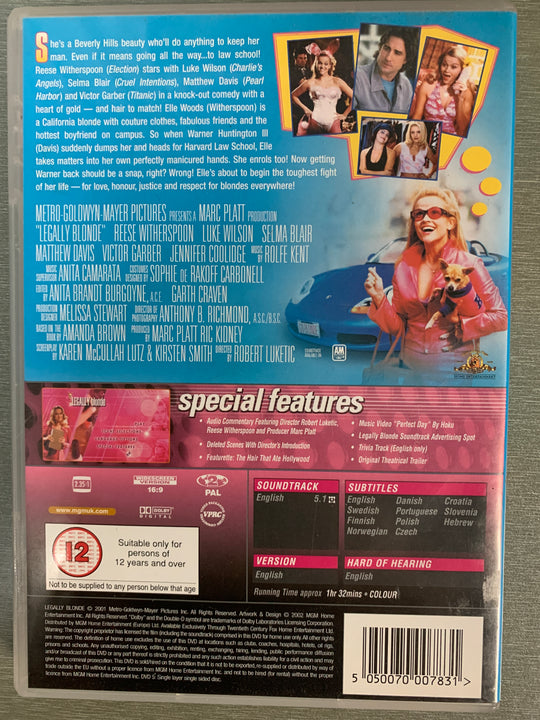 Legally Blonde. 2001. DVD.