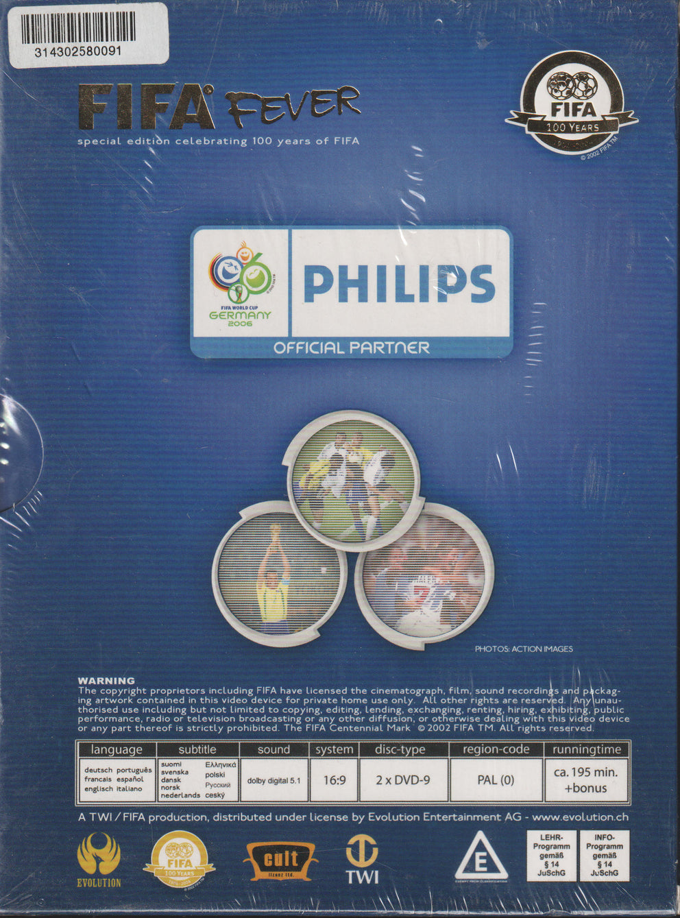 FIFA Fever: 100 Years 1904–2004 – Special Edition. 2004. 2-DVD. Ny i plast!